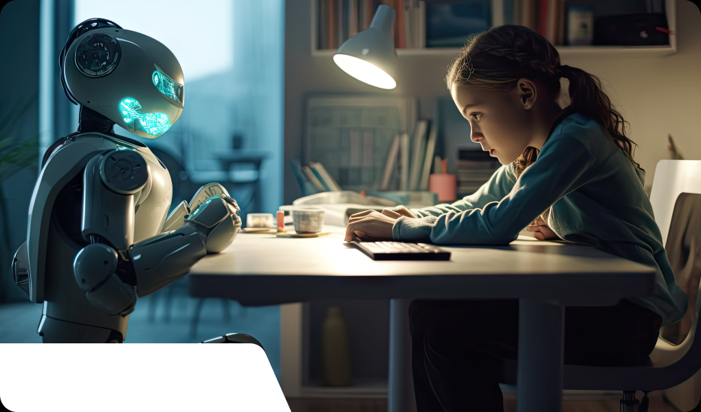 Students building robots